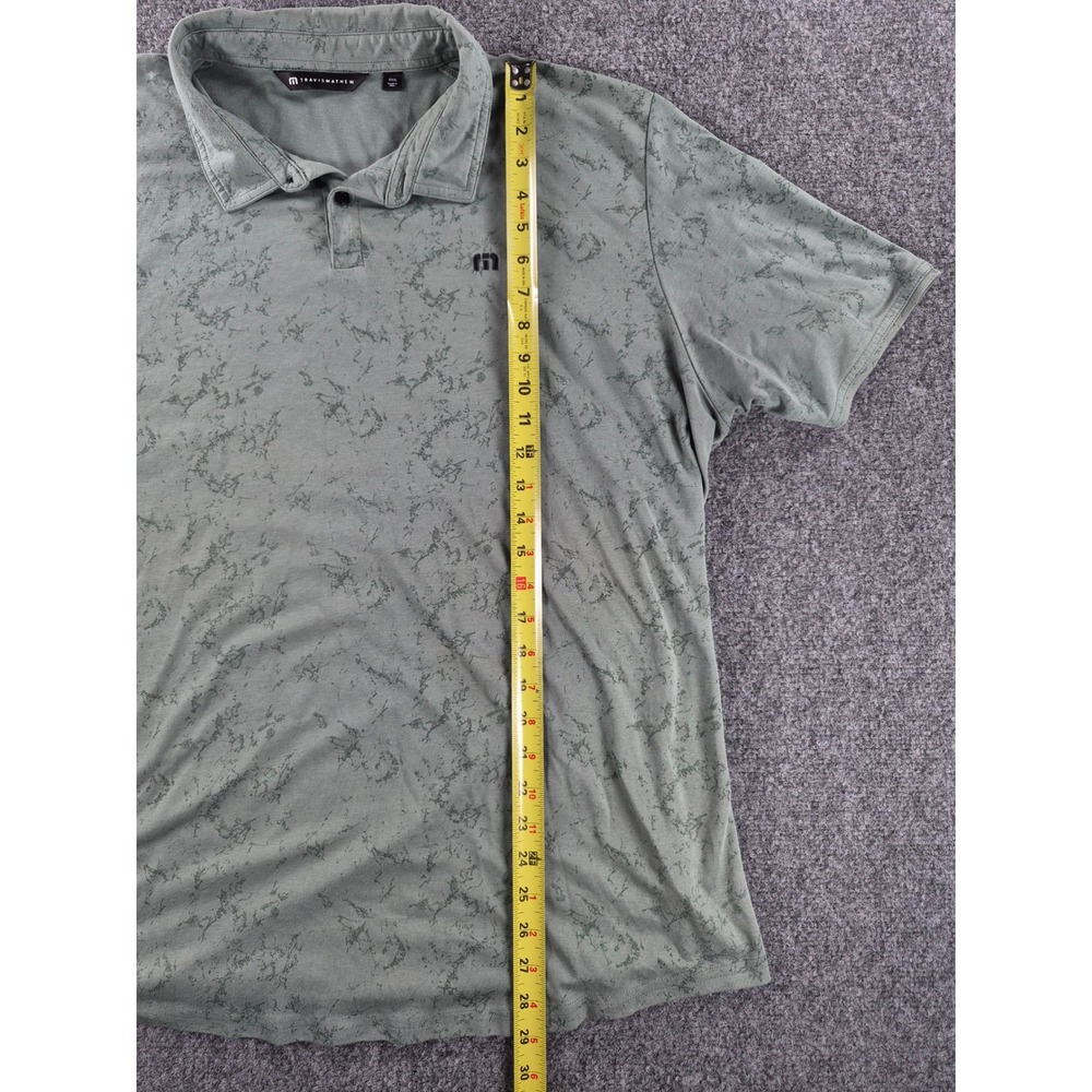 Travis Mathew Mens XXXL Green Abstract Marble Print Short Sleeve Polo Golf Shirt - Picture 6 of 8
